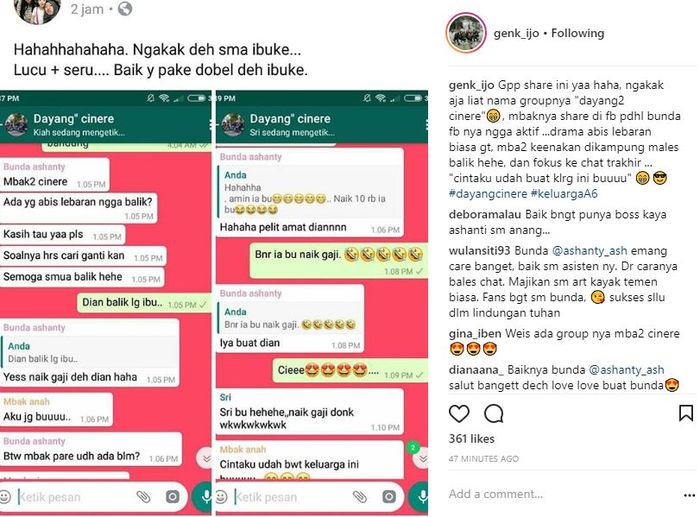 Percakapan di Grup WA Asisten Rumah Tangga Ahanty Bocor, Isinya Soal Gaji!