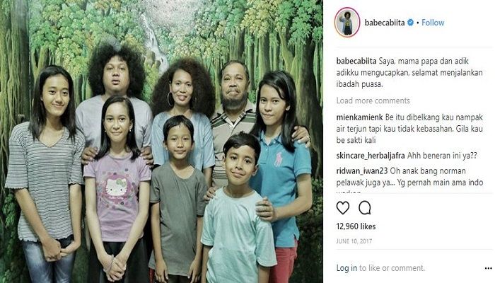 Unggahan Babe Cabita tentang keluarganya