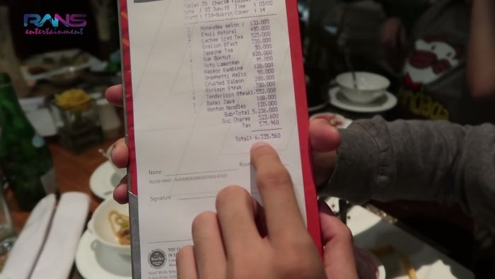 Total bil makanan