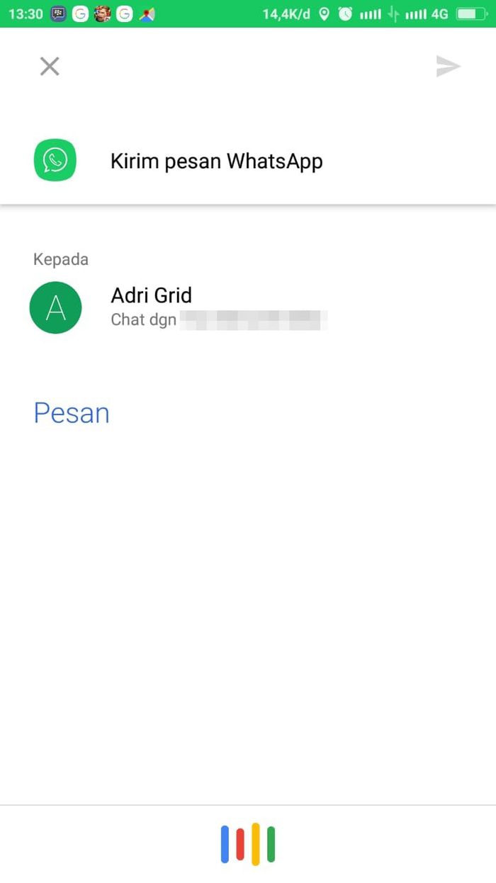 Cara Kirim WhatsApp dengan perintah suara