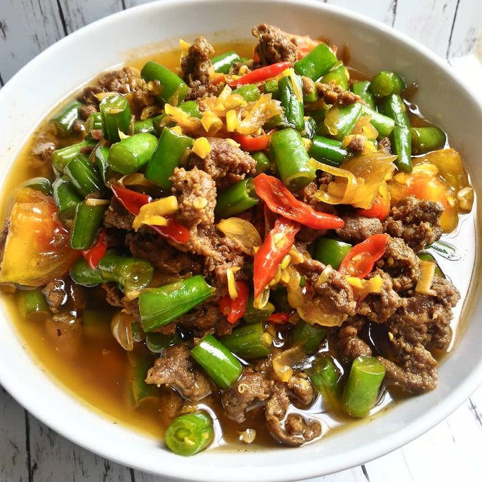 buncis kecap daging giling
