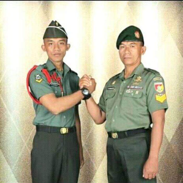Darma Aji dan ayahny yang juga anggota TNI