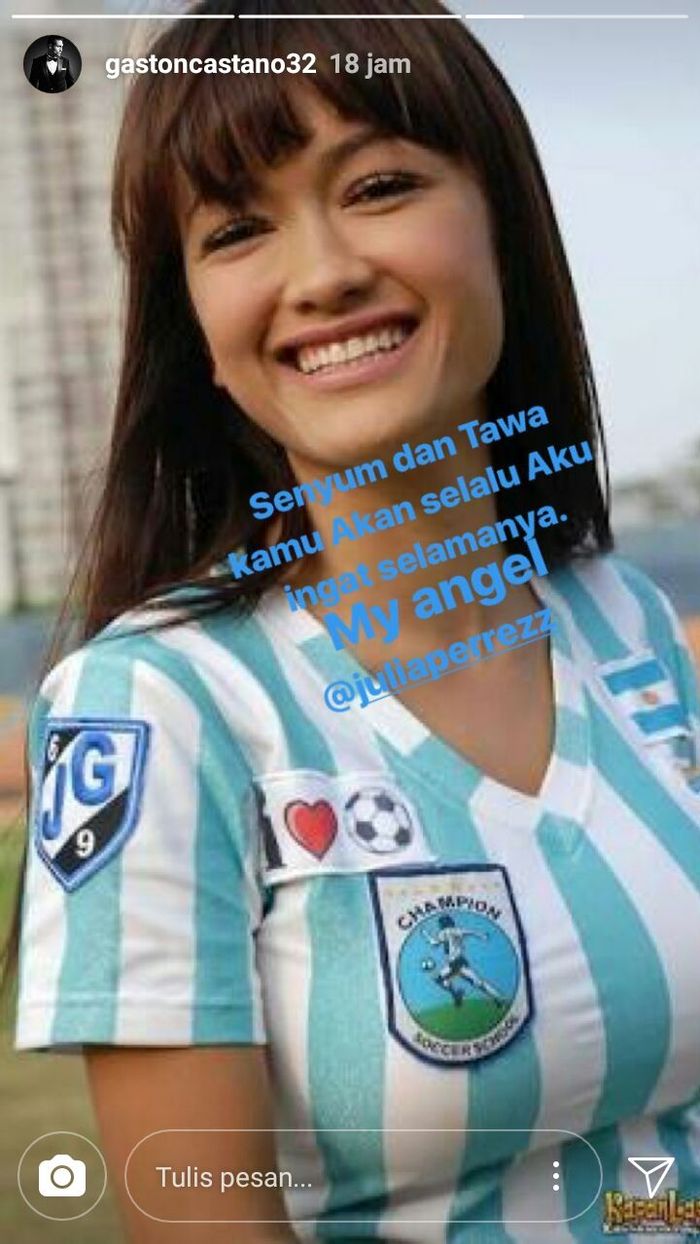 Unggahan Instastory akun instagram Gaston Castano