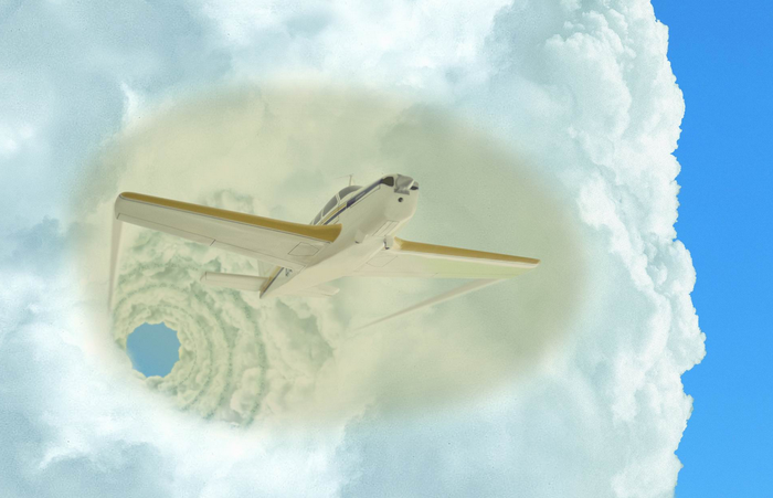 Ilustrasi kisah Bruce saat melarikan diri melalui lorong awan