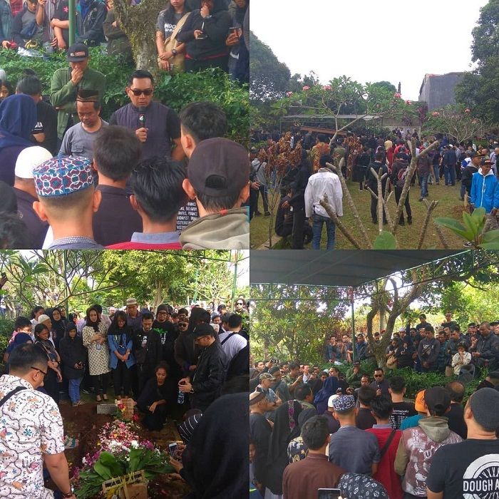 Suasana pemakaman Almarhum Ginan Koesmayadi