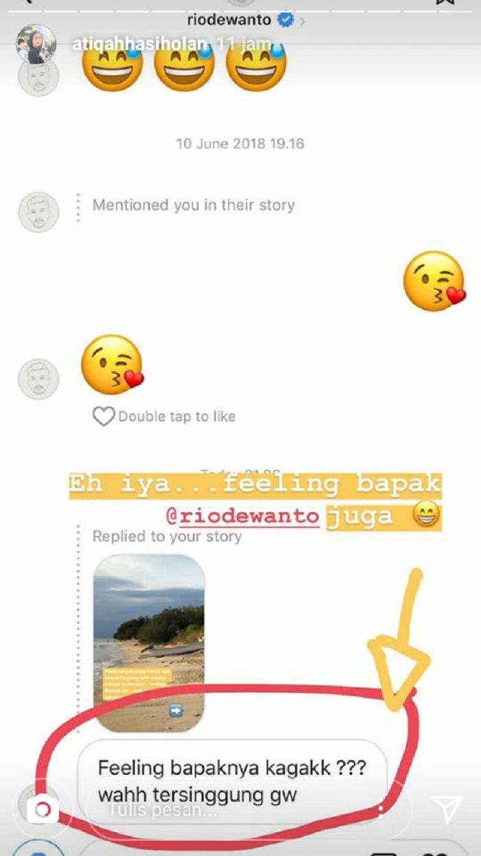 Instagram Story Atiqah Hasiholan