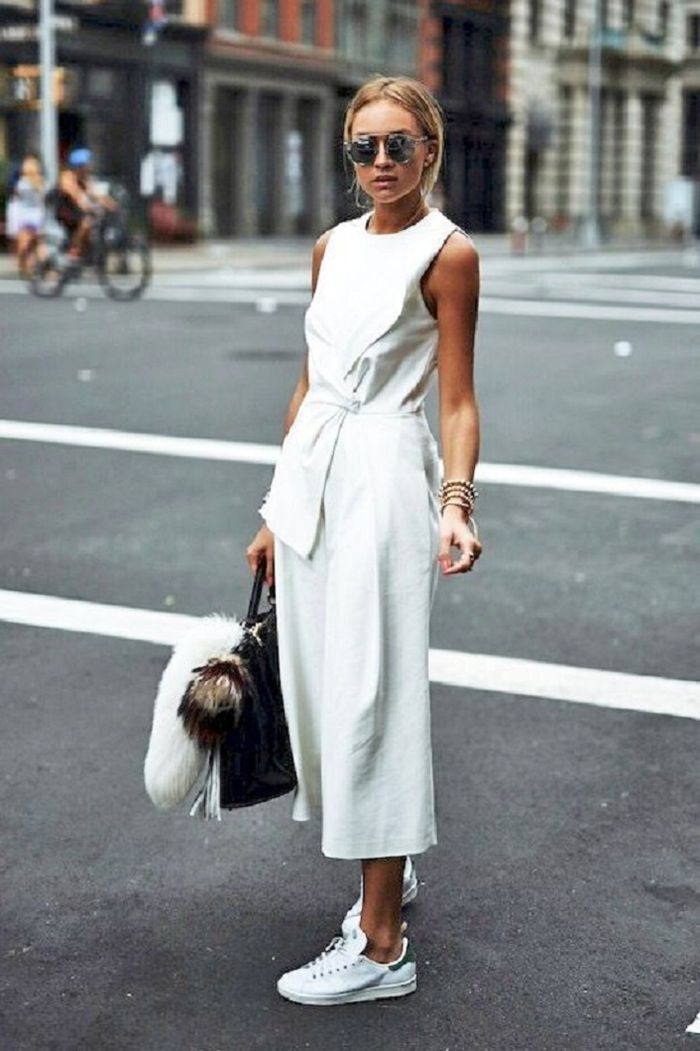 jumpsuit + sneakers