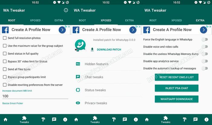 WhatsApp Tweaker 
