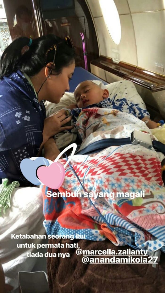 Happy Salma unggah foto Marcella Zalianty yang sedang menemani anaknya