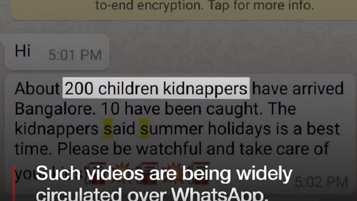 Pesan palsu yang tersebar lewat WhatsApp.