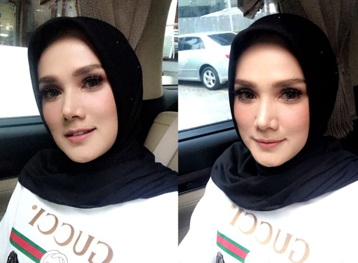 Mulan Jameela kenakan hijab simpel lilit leher