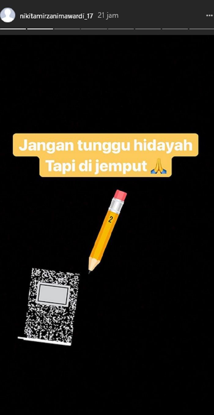 Unggahan Instagram Story Nikita Mirzani.