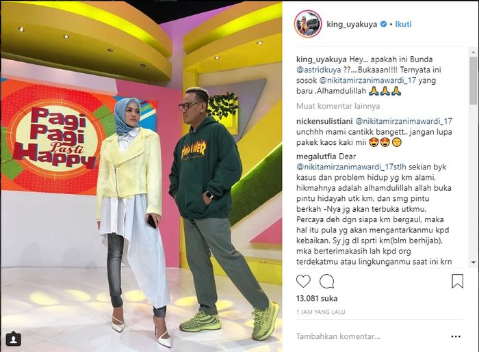 Ungkapan Uya Kuya saat Nikita Mirzani berhijab