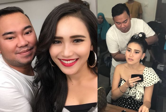 Ayu Ting Ting dan MUA Reyza Carlos.