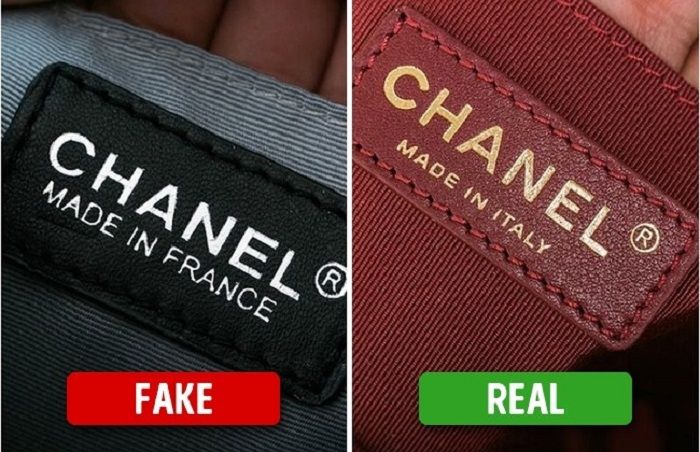 Cetakan merek tas branded palsu dan asli