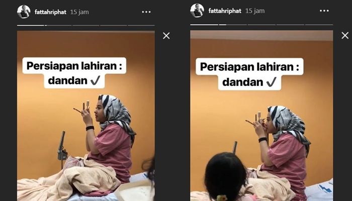 Poppy Bunga dandan sebelum persalinan