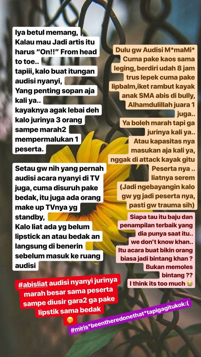 Instagram story Mytha Lestari