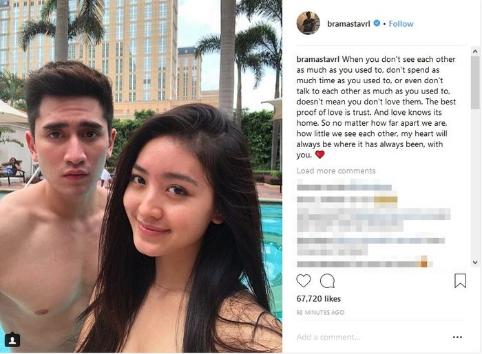 Unggahan Verrell Bramasta Instagram

