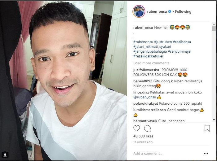Ruben Onsu pamerkan rambut barunya