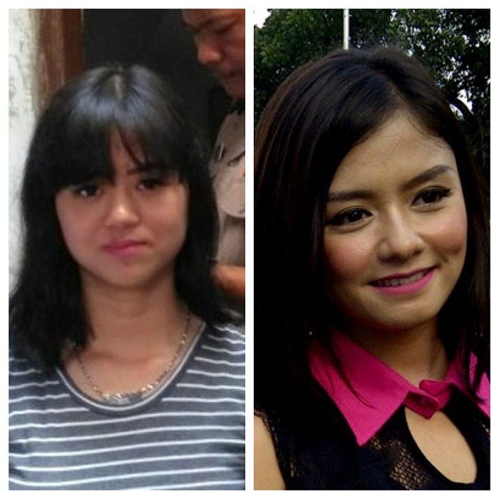 Perbandingan wajah Santi (kiri) dan Tika (kanan) 