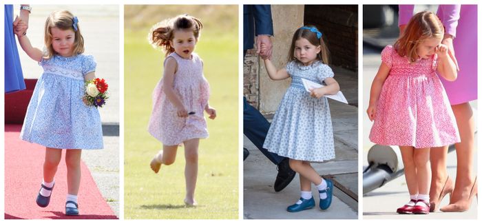 Berbagai gaya Putri Charlotte saat mengenakan dress