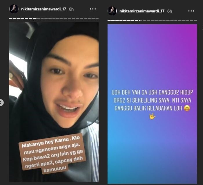 Unggahan Instagram Story Nikita Mirzani.