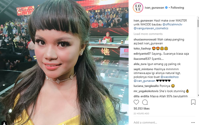 Penampilan Waode Sofia setelah make over.