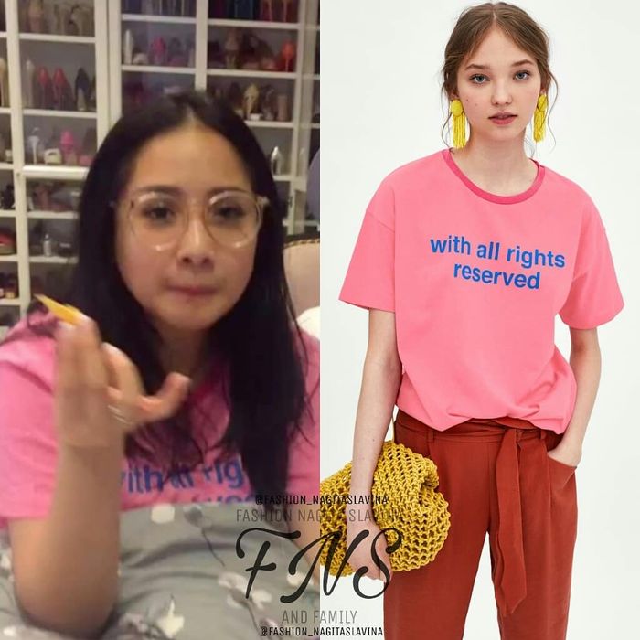 Slogan T-shirt with Contrasting Neckline