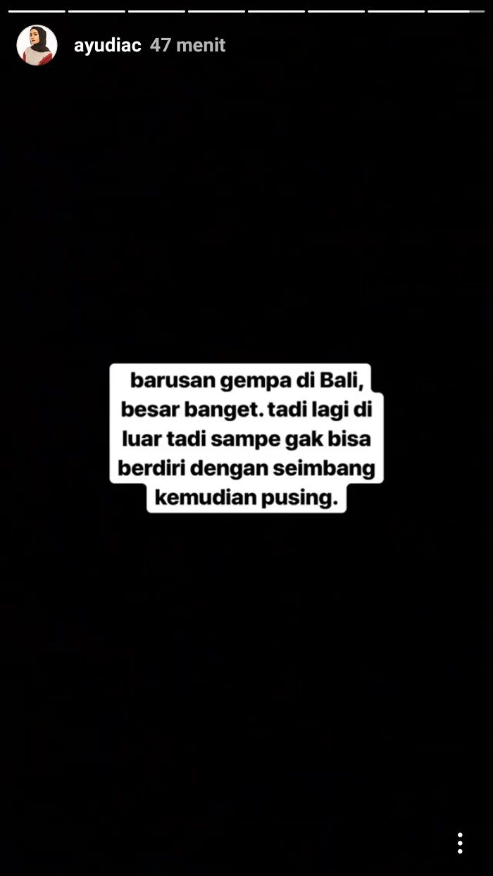 Instagram stories Ayudia Bing Slamet