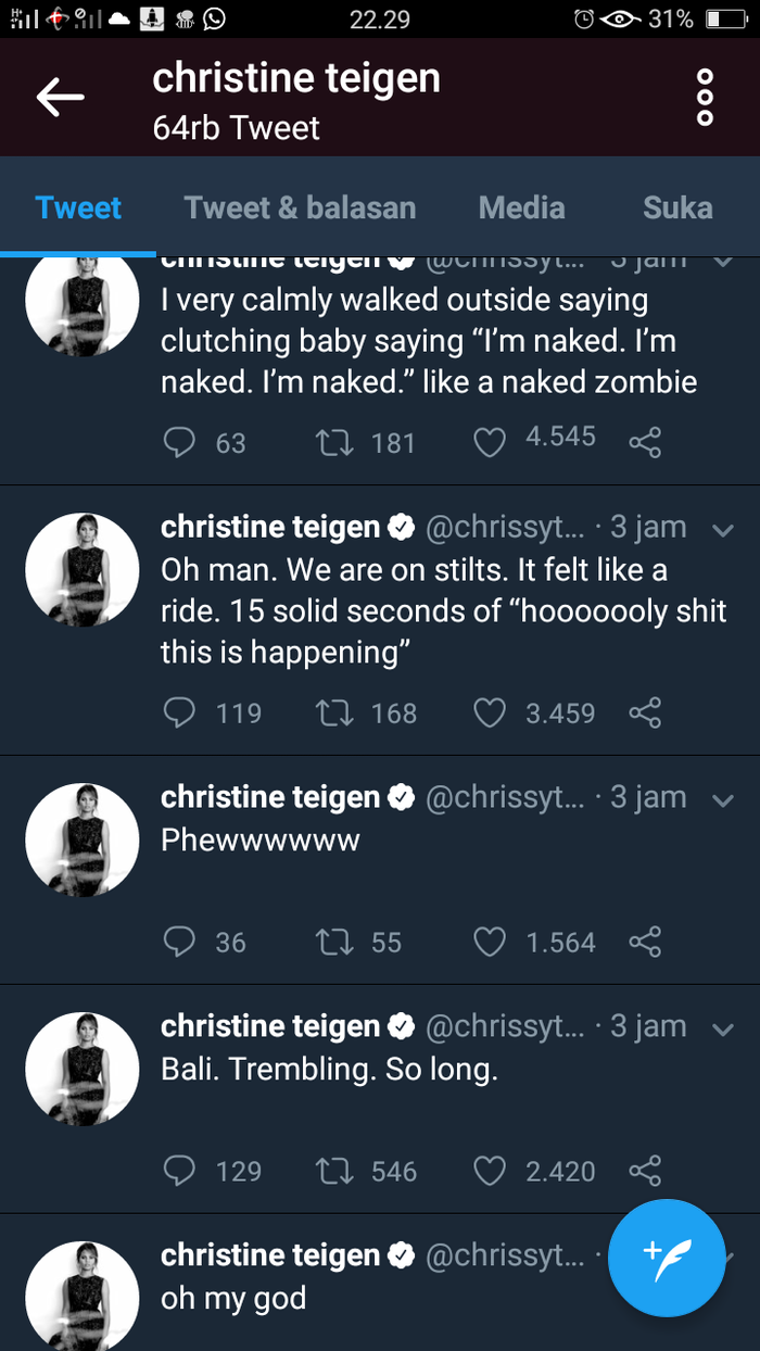 Unggahan twitter aktris Hollywood Chrissy Teigen- Twitter/@chrissyteigen