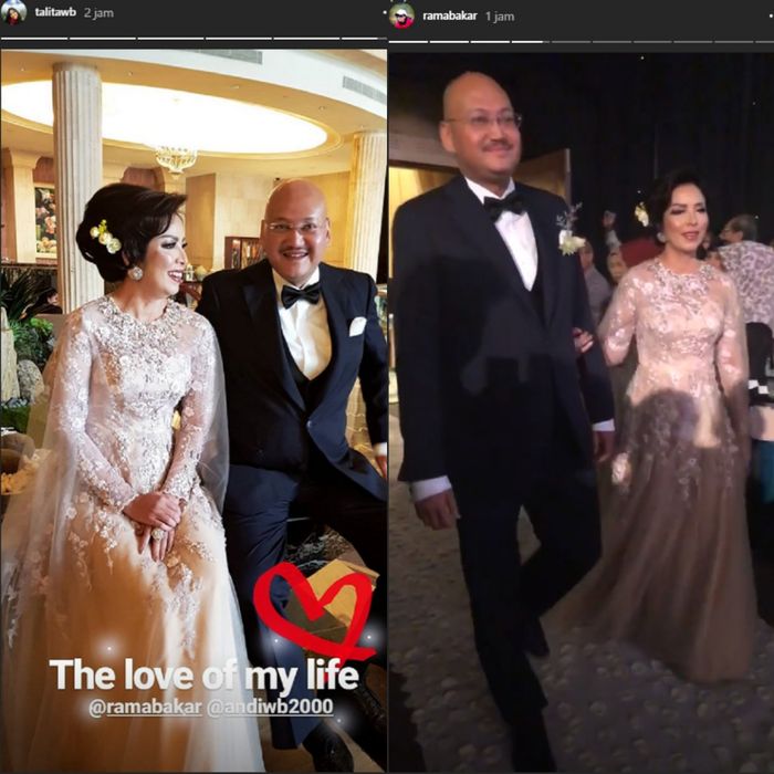 Penampilan ibu mertua Tasya Kamila saat resepsi pernikahan.