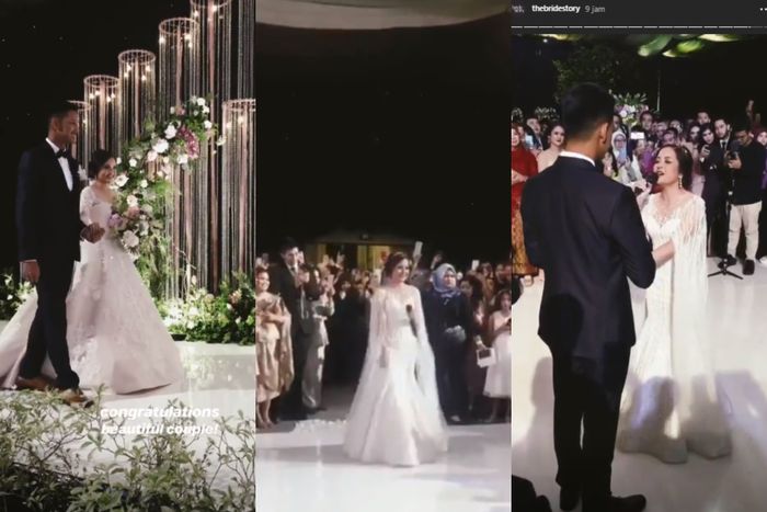 Dua gaun pengantin mewah Tasya Kamila saat resepsi pernikahan.