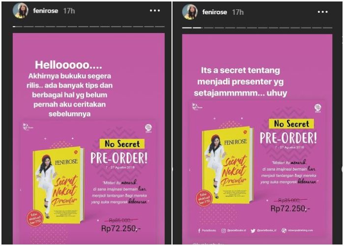 Feni Rose mengungkap rahasia kehidupannya sebagai presenter di buku terbarunya