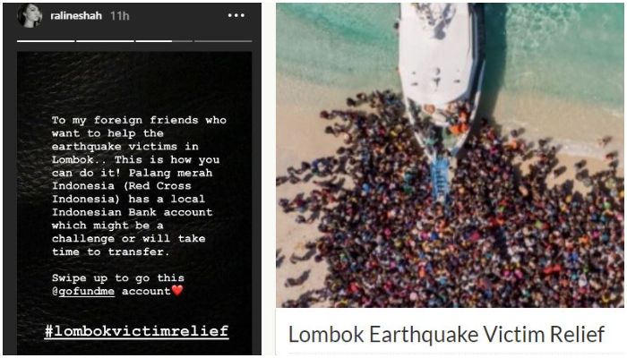 Raline Shah ajak warga di luar negeri untuk donasi melalui gofundme.com