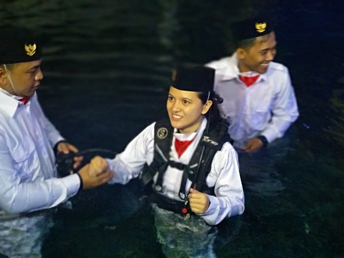 Marsha Aruan saat dijumpai Grid.ID ketika melakukan gladi bersih pengibaran bendera di Seaworld, Ancol, Jakarta Utara, Jumat (10/8/2018).