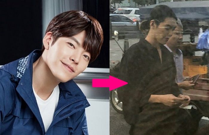 Seorang pria yang diduga Kim Woo Bin terlihat lagi jalan-jalan