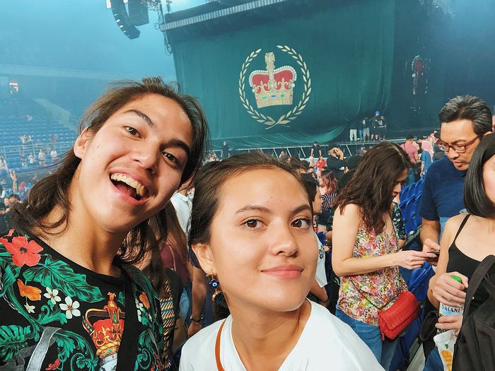 El dan Marsha saat menonton konser Bruno Mars - Instagram/elrumi