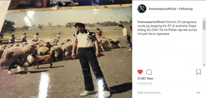 Hotman Paris pamer foto masa muda ketika berada di Australia.