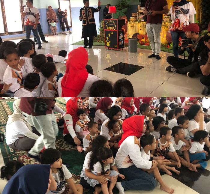 Rafathar merayakan ulang tahun ke-3 bersama anak-anak panti asuhan. - instagram.com/nissyaa