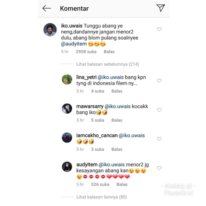 Komentar Iko Uwais untuk foto sang istri - instagram.com/audyitem