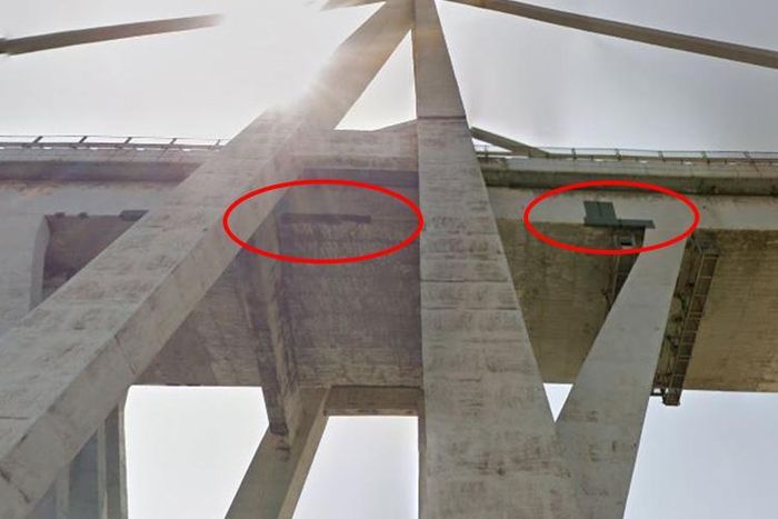 Kondisi jembatan Morandi sebelum runtuh.