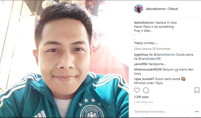 Unggahan terbaru Delon di instagram