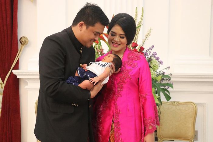 Foto keluarga pertama Kahiyang Ayu, Bobby Nasution, dan Sedah Mirah Nasution