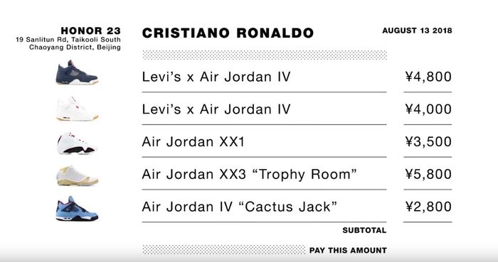 Belanjaan Ronaldo
