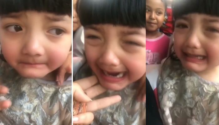 Arsy menangis - Instagram Hermansyah Family