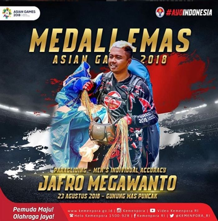 Jafro Megawanto sumbang emas dalam paralayang