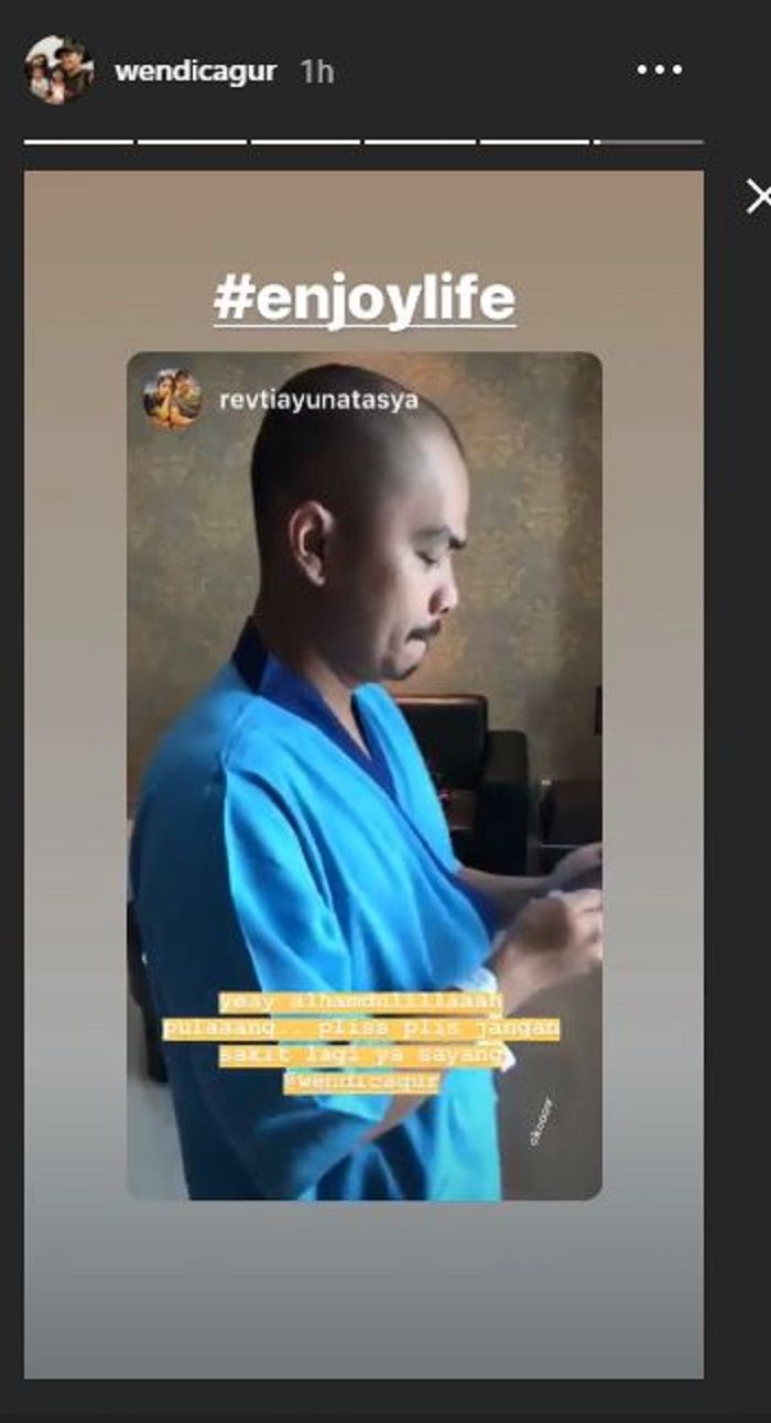 Kondisi Wendi Cagur sudah membaik.