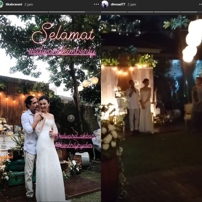 Suasana resepsi pernikahan Kimberly Ryder dan Edward Akbar - Kolase Instagram