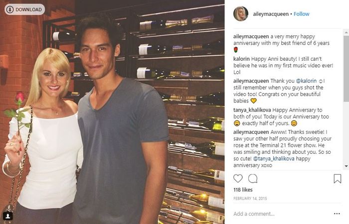 Ailey merayakan aniversarry hubungannya bersama Richard