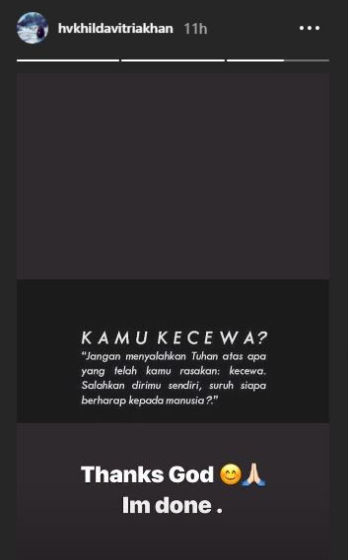 Hilda Vitria tuliskan perasaan kecewanya - instagram.com/hvkhildavitriakhan